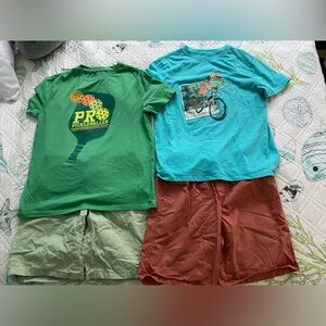 2 Kids size L 10-12 Cat and Jack Kids' Pull On short and Graphic Tee sets